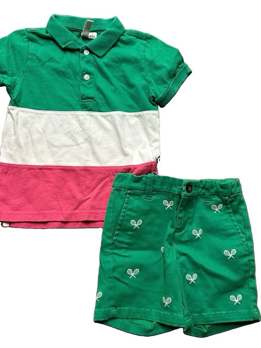 Toddler Boy Janie & Jack Matching Set Polo Shirt Khaki Shorts Size 3T
